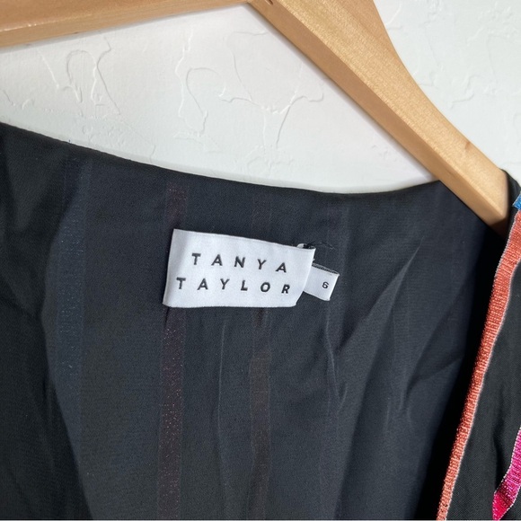 Tanya Taylor Metallic Striped Wrap Sheath Dress - Picture 5 of 7